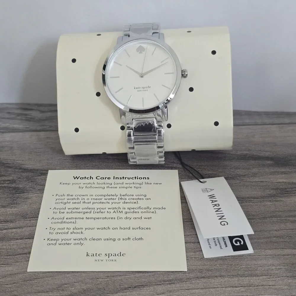 Kate Spade Gramercy Grand Three-Hand Silver Alloy Women's Watch 38mm KSW9014